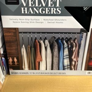 ***NEW*** Unopened box Velvet Hangers 50-pack.